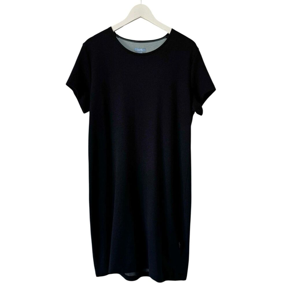 Toad & Co. Large Dress Black Gorpcore Travel Knit Shift Basic Minimal Pocket